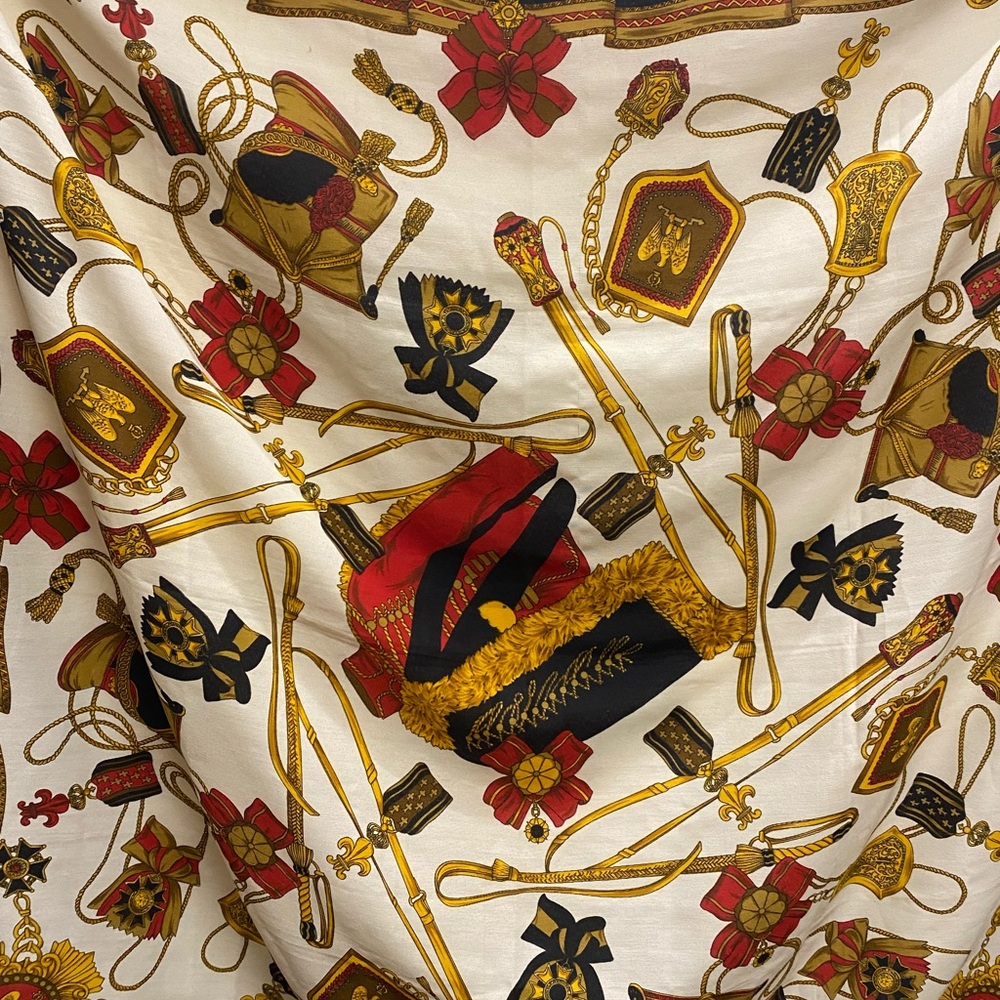 Hermes Grand Uniforme Silk Scarf. 45x45